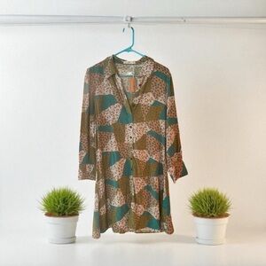 Natural Life Floral and Geometric shirt Dress